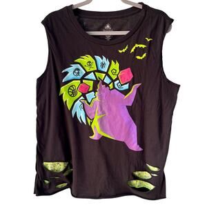 Disney The Night Before Christmas Black Green Cutout Top XL